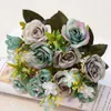 13heads silk roses Bride bouquet Wedding christmas decoration for home vase ornamental flowerpot artificial flowers scrapbooking GH2569