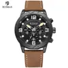 Ruimas Men's Chronograph Watches Luxury Leather Strap Analog armbandsur MAN TOP M￤rke Vattent￤t Watch Male Relogios Clock 595