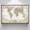 Stor Vintage World Mapd Office Supplies Detaile Antik Affisch Väggdiagram Retro Papper Matt Kraftpapper 28 * 18inch Karta över världen