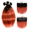 Pre-colored remy human Hair 3 Bundles with Closure 1b/27 T1B/99J Body Wave Hair Weaves 13x4 frontal closure T1B/30 T1B/BUG