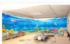 水中世界風景絵画リビングルームの背景壁美しい風景壁紙3 dの壁紙