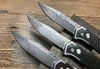 Auto Tactical Folding Knife Damascus Steel Drop Point Blade Carbon Fiber Handle EDC Pocket Knives