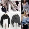 2019 moda mujer ganchillo manta de punto abrigo largo chal invierno cálido bufanda grande bufandas con mangas