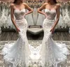 2019 Gorgeous Lace Mermaid Wedding Dresses Elegant Sweetheart Illusion Bodice Appliqued Lace Bridal Gowns Summer Boho Robe de mariee