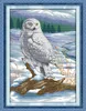 Peintures de décor d'animaux d'aigle de neige, outils d'artisanat de point de croix faits à la main ensembles de couture de broderie comptés impression sur toile DMC 14CT / 11CT
