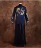 Ancient China men's clothing chinese style wedding Gown blue embroidery groom evening Long gown tang suit costume Xiuhe toasting Robe