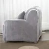 Luxury Room Solid Color Plush Thicken Elastic Chair Covers Universal Sectional Slipcover 1/2/3/4 Seater Stretch Couch Cover for Living