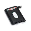 hot new fashion designer ultra thin automatic elastic genuine leather wallet aluminum business card holder with key ring