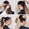18-дюймовая обертка вокруг удлинителя хвостика [серебристо-серый] цельный клип в наращивание волос вьющиеся волнистые хвостки для дам