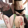 1 pezzo Body art flash tatuaggio all'hennè tatuaggi finti tatuaggi temporanei adesivi rosa fiori di peonia braccio spalla tatuaggio donne impermeabili