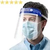 DHL Protective Face Shield Clear Mask Anti-dimma Full Face Isolation Transparent Visor Skydd Förhindra stänk Droppar Säkerhet