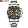 Reloj Hombres Luxury Brand Curren Quartz Chronsograph Watches Men Causal Clock Stainless Steel Band Watch Auto Date220i288a