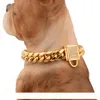 Top Quality Pet Dog Chains Durable Thickness Gold Stainless Training Walking Chain Collars Metal Strong Dog Pet Leashes Puppy Supp5332448