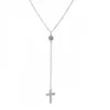 Sexy Womens Necklaces Cross Pendant Rhinestone Crystal Necklaces Gold/Silver Plated Simple Jewerly Necklaces Link Chain