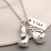 Modeschmuck Vintage Silber Ich kann Boxhandschuhe DIY kreativer Anhänger Halskette Schmuck Freundschaft, guter Freund, Schlüsselbeinkette Geschenk 499