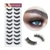 3d faux mink fransar 10 par falska ögonfransar Korsa tjocka Curl Natural Long Eyelash Extensions Fake Eye Lash Makeup Tools