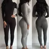 2017 femme vêtements Sexy femmes de mode col roulé à manches longues combinaison body moulante costume