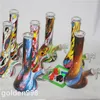 Wasserpfeifen auf Becherbasis, heiß verkaufte Glasbongs, Eisfänger, dickes Glas zum Rauchen, 13-Zoll-Bongs mit Silikon-Dab-Pad