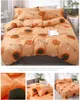 4PCS Fashion Butterfly Fruit Printed Cotton Quilt Duvet Cover Comforter Bed Sheets Pillowcase Bedding Sets Kids Comforters Bedroom Decor