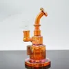 9 inch cake design glass bong Metallic color tinted glass water pipe dab rigs new gift recycler for sale