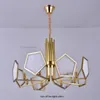 Nordic postmodern all copper living room chandelier creative restaurant lighting villa duplex building imitation jade chandelier