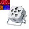 6st Batteridriven Uplight LED Flat Cube Par Light 6x18W RGBWA UV 6In1 Trådlös DMX Uplighting Wedding Events Church Lighting med WiFiremote