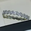 2019 vendita calda gioielli di lusso argento sterling 925 taglio principessa topazio bianco diamante cz partito donne da sposa braccialetto da polso da sposa per regalo amante