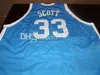 Kuzey Carolina Tar topuklu Koleji 33 Charlie Scott 34 George Lynch 42 Brad Daugherty Retro Basketbol Jersey Erkek Dikişli Özel Formalar