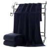 Ensemble de serviettes noires en coton éponge solide, 3 pièces, petite serviette pour le visage et grandes serviettes de bain et de douche, de haute qualité, Set2836