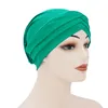 12 Färger Kvinnor Tjej Cross Beanie Turban Pure Color Hat Stretch Caps Headwear Fashion Hårvård Tillbehör