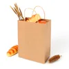 Gift Wrap 20pcs/lot Kraft Paper Bag With Handle Lunch Box Baked Biscuit Bread Packaging Birthday Clothing1