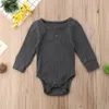 Nyfödda småbarnflickor pojke romper jumpsuit bodysuit kläder tröja kläder9405278