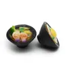 DHL Free 50pcs 5*2.6CM Keychain Keyring Delicious Black Oriental Bowl Food Noodles Charm Phone Strap Mobile Bag Pendant Gift