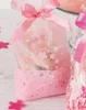 100 Stück rosa Kirsch-Keksbeutel, halbtransparentes Zellophan aus Kunststoff, flach offen, für Bäckerei-Geschenke, Hochzeit, Party, Gastgeschenke, Verpackung, 16 x 26 cm
