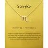Moda jóias 12 constelação escorpião pingente colares para mulheres zodíaco cadeias colar ouro prata cor presente de aniversário