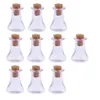 10 Pcs Triângulo Vidro Colorido Transparente Cortiça Desejando Garrafa Colar Garrafa De Vidro DIY Charm Pendant9706764