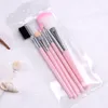 Pennelli per trucco rosa per kit di strumenti per principianti ombretto sopracciglio eyeliner ciglia pennello per labbra 5 pezzi/lotto