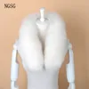 NGSG Real Fox Fur Scarf Women Men randig vinter varm 8090 cm lång svans halsduk mode lyxkrage halsdukar wraps kvinnliga w001 c1817066554