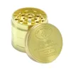 Grinder de ervas Padrões de metal trituradores com 4 camadas de moedas de moedas de ouro Manual de fumante Manual de fumaça para doméstico i465