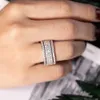 Anillo de boda de Plata de Ley 925 con diseño Original, anillo de eternidad para mujer, joyería de moda de aniversario de compromiso sólido