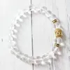 MG0457 Bracelet à Quartz clair pour femme tête de bouddha Bracelet de Yoga cristaux de guérison cadeau pour son Bracelet de Protection Mala au poignet