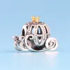 Delicate and stylish pumpkin car charm authentic 925 sterling silver with CZ diamonds suitable for Pandora DIY bracelet beaded ladies gift