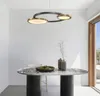 Postmodern double round disc LED chandelier living room fixtures dining room hanging light Iron art bedroom pendant lamps MYY