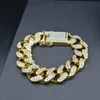 2cm Hip Hop Uomo oro argento cristallo Miami Ice Out catena cubana oro argento uomo collana amp bracciale Set Hip Hop per uomo re