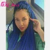 Parrucca Hotselling Crochet Box Braids Parrucca lunga treccia blu Parrucca trecce jumbo anteriore in pizzo pieno Capelli sintetici per trecce africane