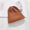 Fashion-Knitted Winter Warm Hat 2019 New Wool Knit Thick Hats Unisex F Solid CoscceFashion Casual Joker Cap Women Men Gifts