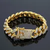 Mens Hip Hop chains Gold Bracelets Simulated Diamond Bracelets Jewelry Fashion Iced Out Link Chain Bracelet