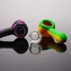 Smoking Accessories Silicone Hand Pipe with glass bowl Dab rig Hookah Bongs glass tool SRS702-small