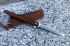 Specialerbjudande Kullager Ficka Flipper Folding Kniv D2 Satin Tanto Point Blade Rosewood Handtag EDC Knivar med lädermantel