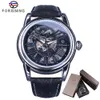 Forsining esclusivo ufficiale romano europeo retrò onda design classico trasparente orologio automatico da uomo top brand di lusso349C